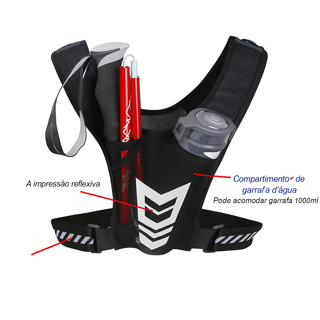 Kit Performance - Colete Ultraleve + Óculos Esportivo UV + Fone Bluetooth de Brinde