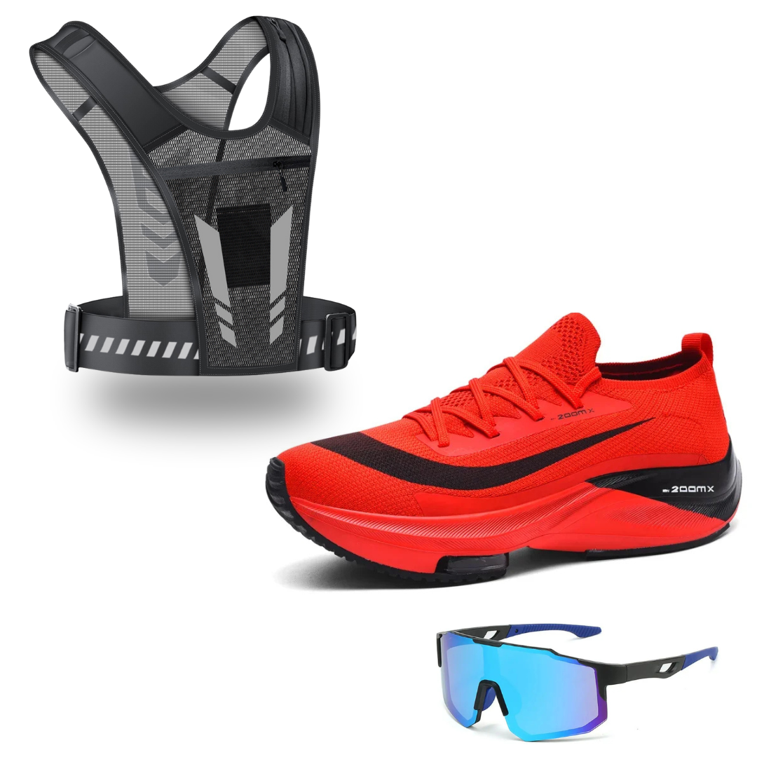 Kit Exclusivo - Tênis Stride Plus + Colete Ultraleve + Óculos Esportivo UV de Brinde