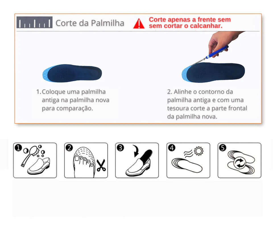 palmilha para quem sente dores ao caminhar