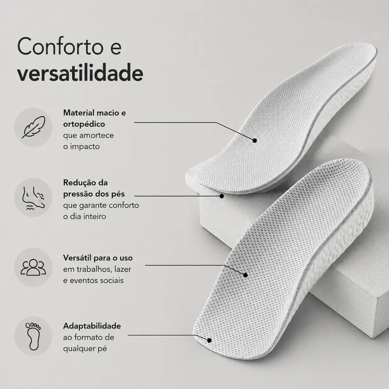 Palmilha para aumento de altura
