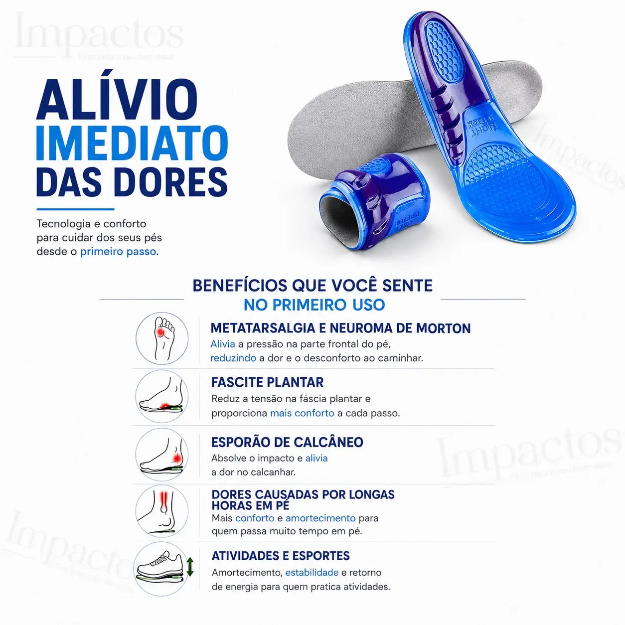 Palmilha Ortopédica UltraStep™ Gel Premium