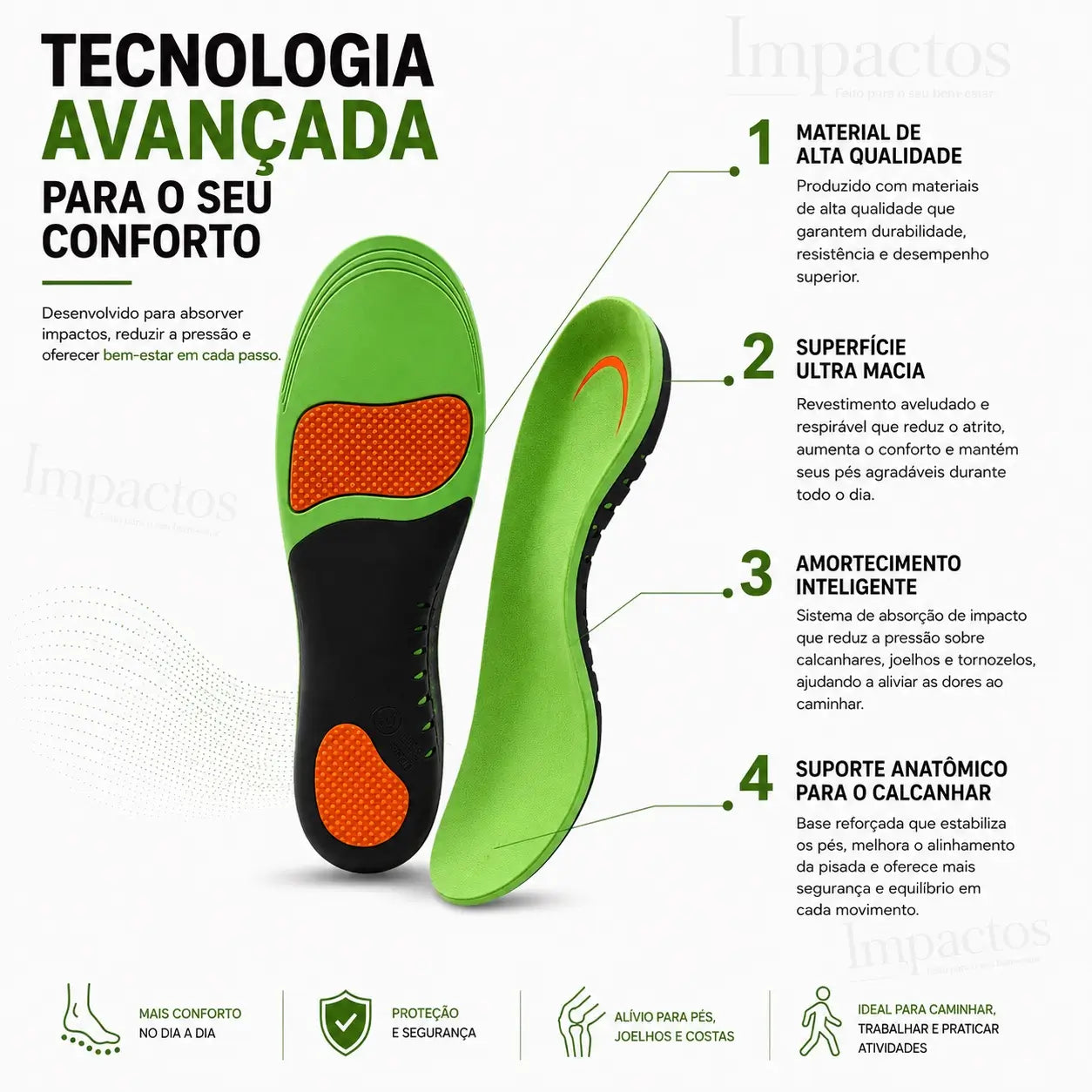 Palmilha Ortopédica AirFlex™ Esportiva