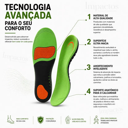 Palmilha Ortopédica AirFlex™ Esportiva