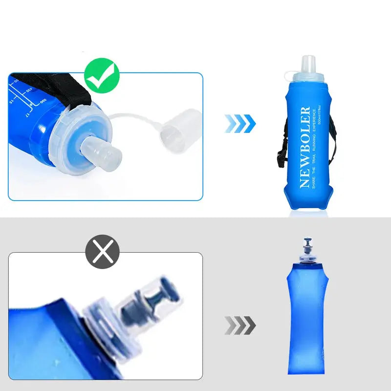 Garrafa de Mão Dobrável para Corrida NewBoler 500ml