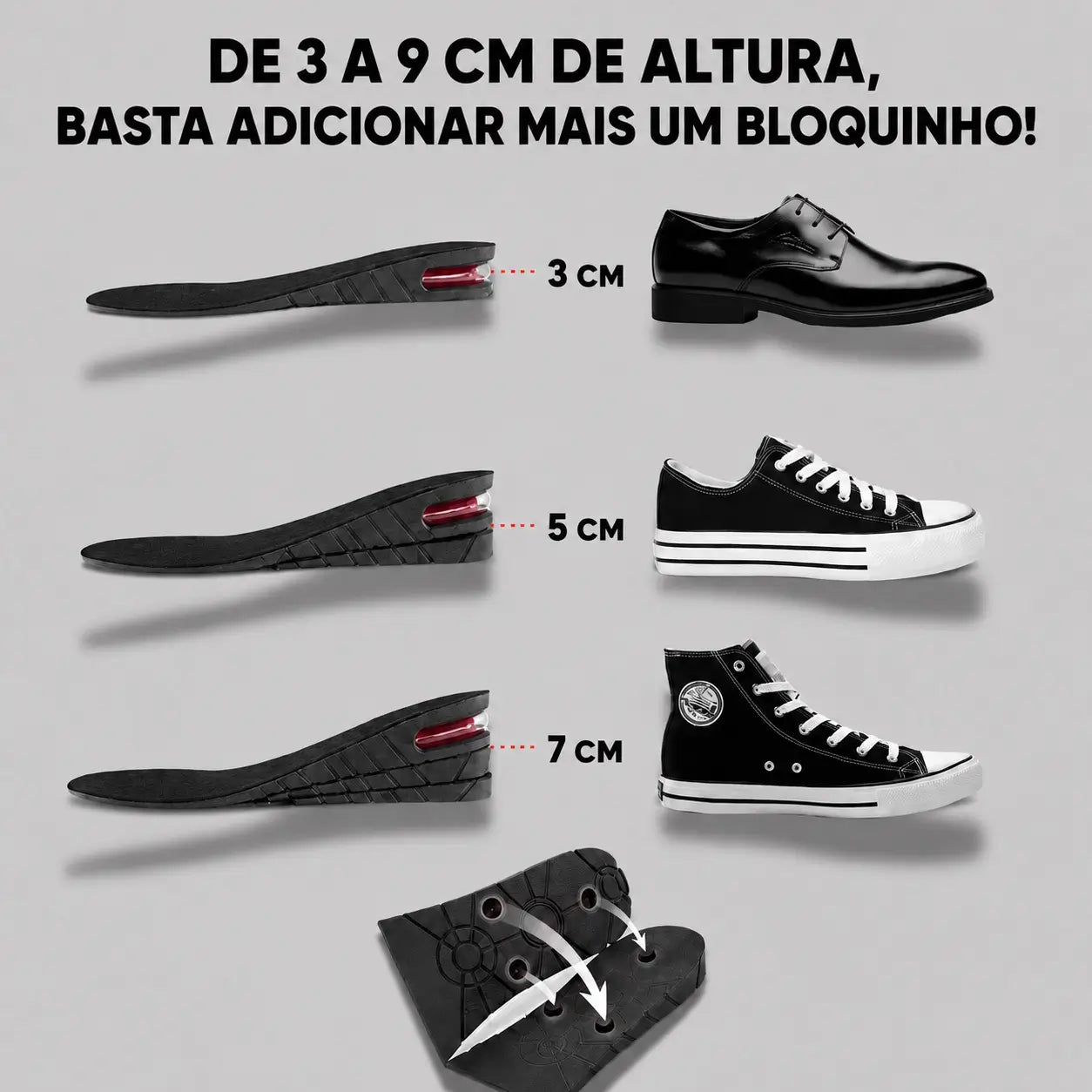 Palmilha para aumento de altura