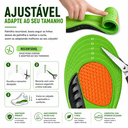 Palmilha Ortopédica AirFlex™ Esportiva