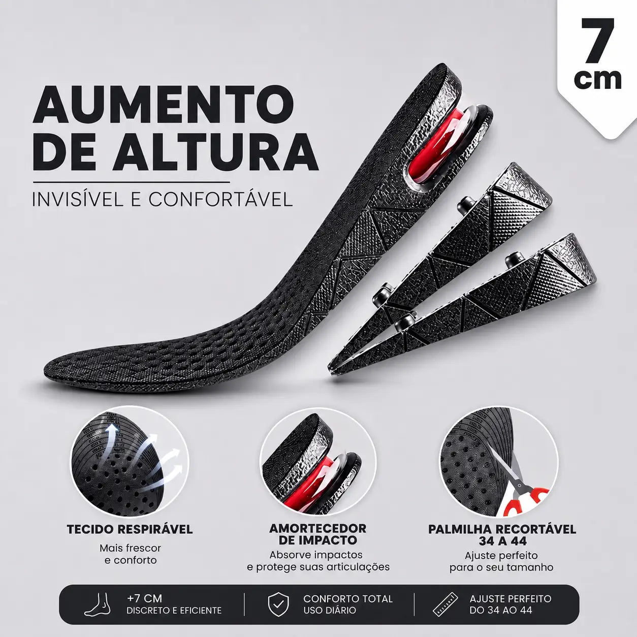 Palmilha para aumento de altura