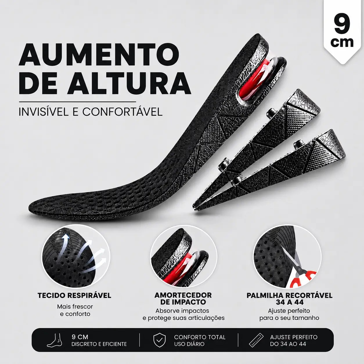 Palmilha para aumento de altura