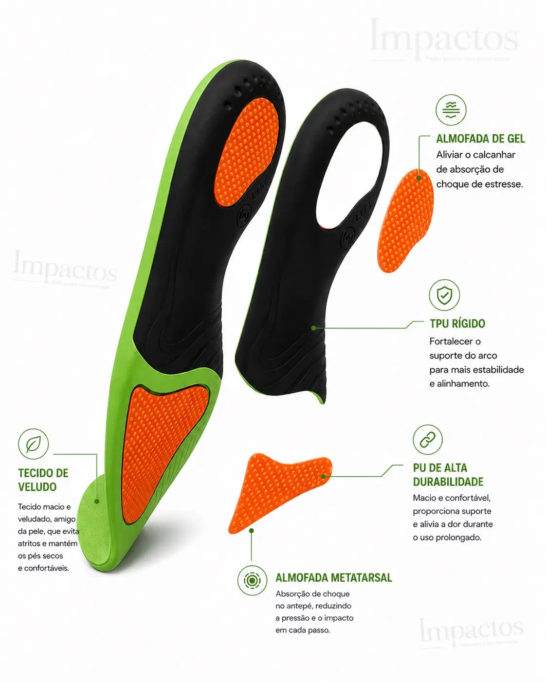 Palmilha Ortopédica AirFlex™ Esportiva