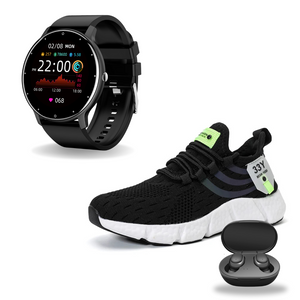 Kit Relâmpago - Tênis Dynamic Flex + Relógio Inteligente (Lige) + Fone Bluetooth de Brinde