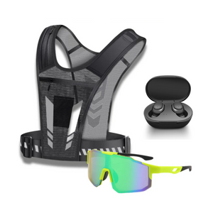 Kit Performance - Colete Ultraleve + Óculos Esportivo UV +  Fone Bluetooth de Brinde